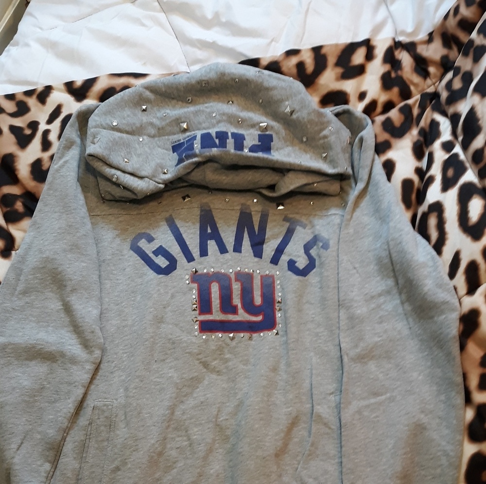 Pink Ny Giants Bling Hooded Sweatshirt